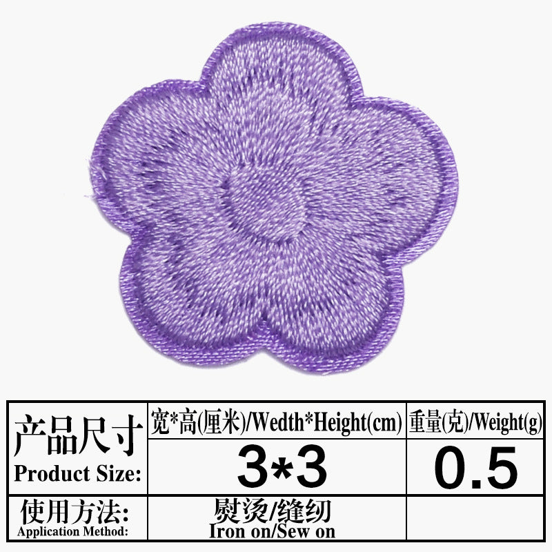 Wholesale Small Plum Blossom Embroidered Cloth Patch DIY Repair Accessory For Clothing Bags Tablecloths