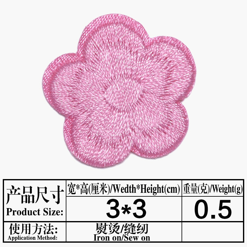 Wholesale Small Plum Blossom Embroidered Cloth Patch DIY Repair Accessory For Clothing Bags Tablecloths