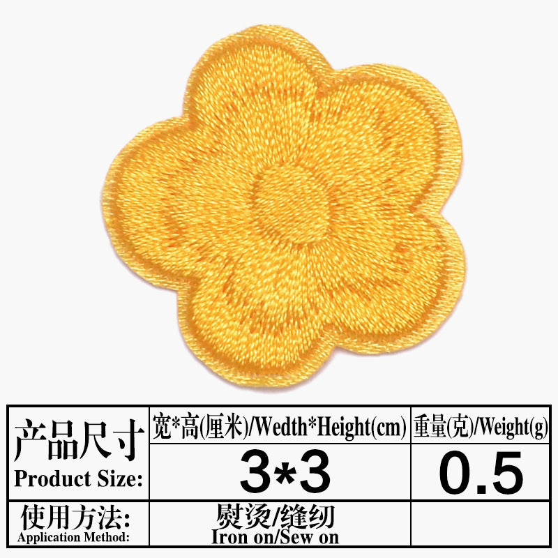 Wholesale Small Plum Blossom Embroidered Cloth Patch DIY Repair Accessory For Clothing Bags Tablecloths