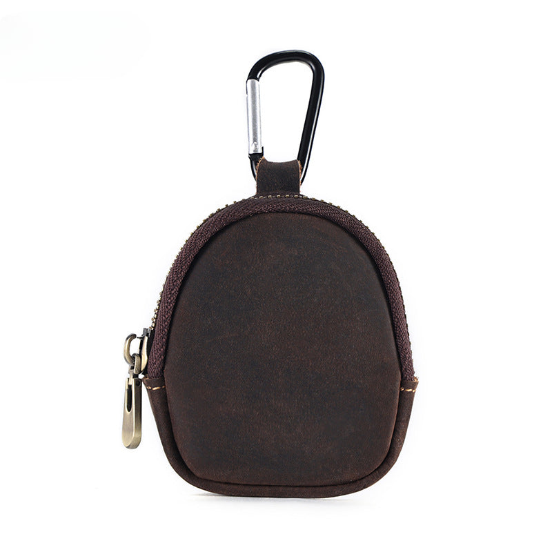 Wholesale Genuine Leather Zipper Pendant Coin Holder Coin Purse