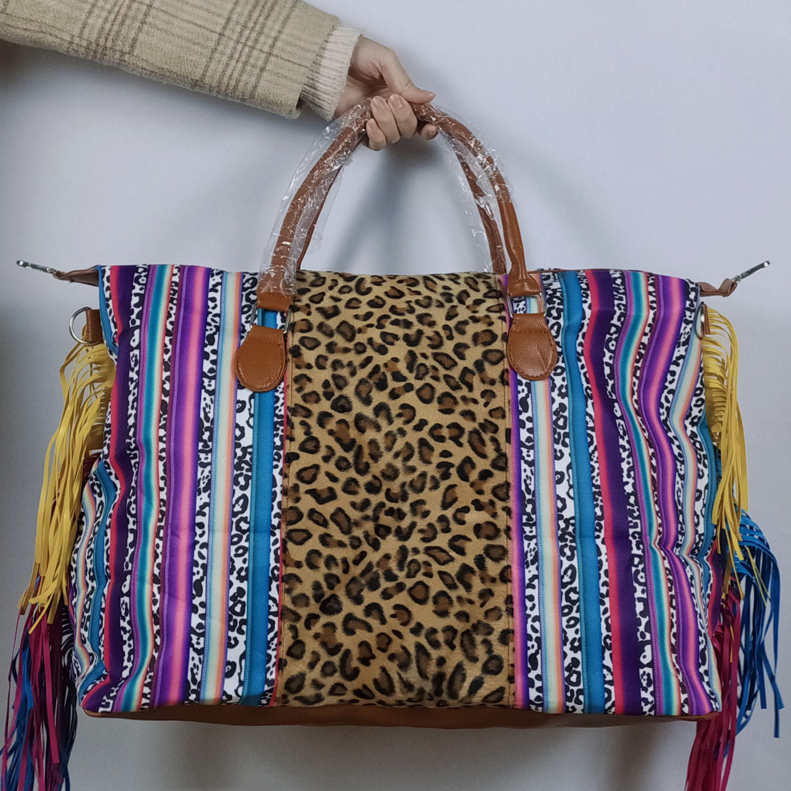Wholesale Leopard Print Canvas Shoulder Bag