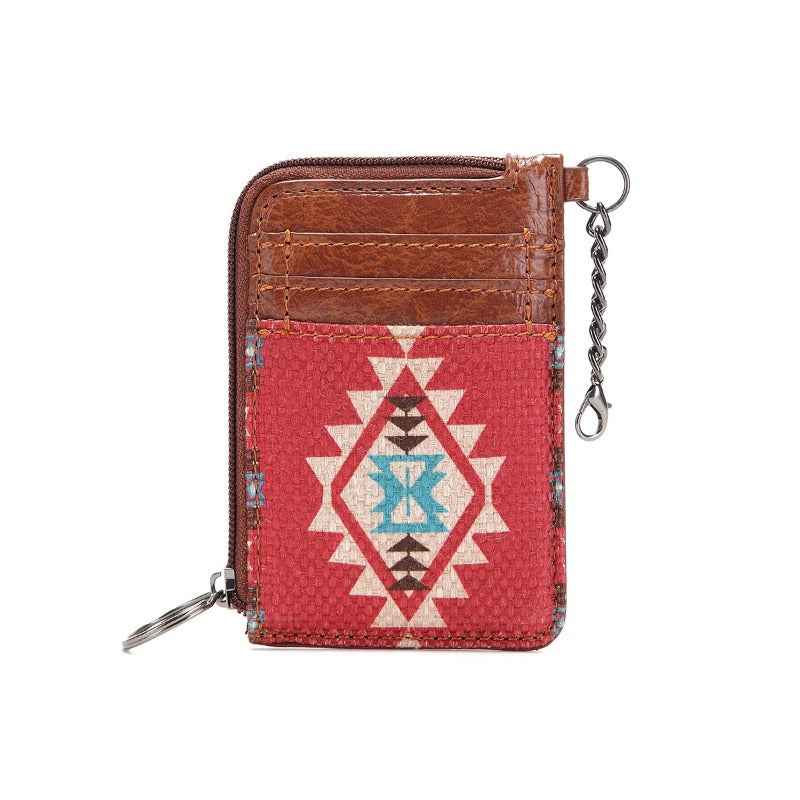Wholesale Vintage Cotton and Linen Print Western Women's Bohemian Handbag Wallet