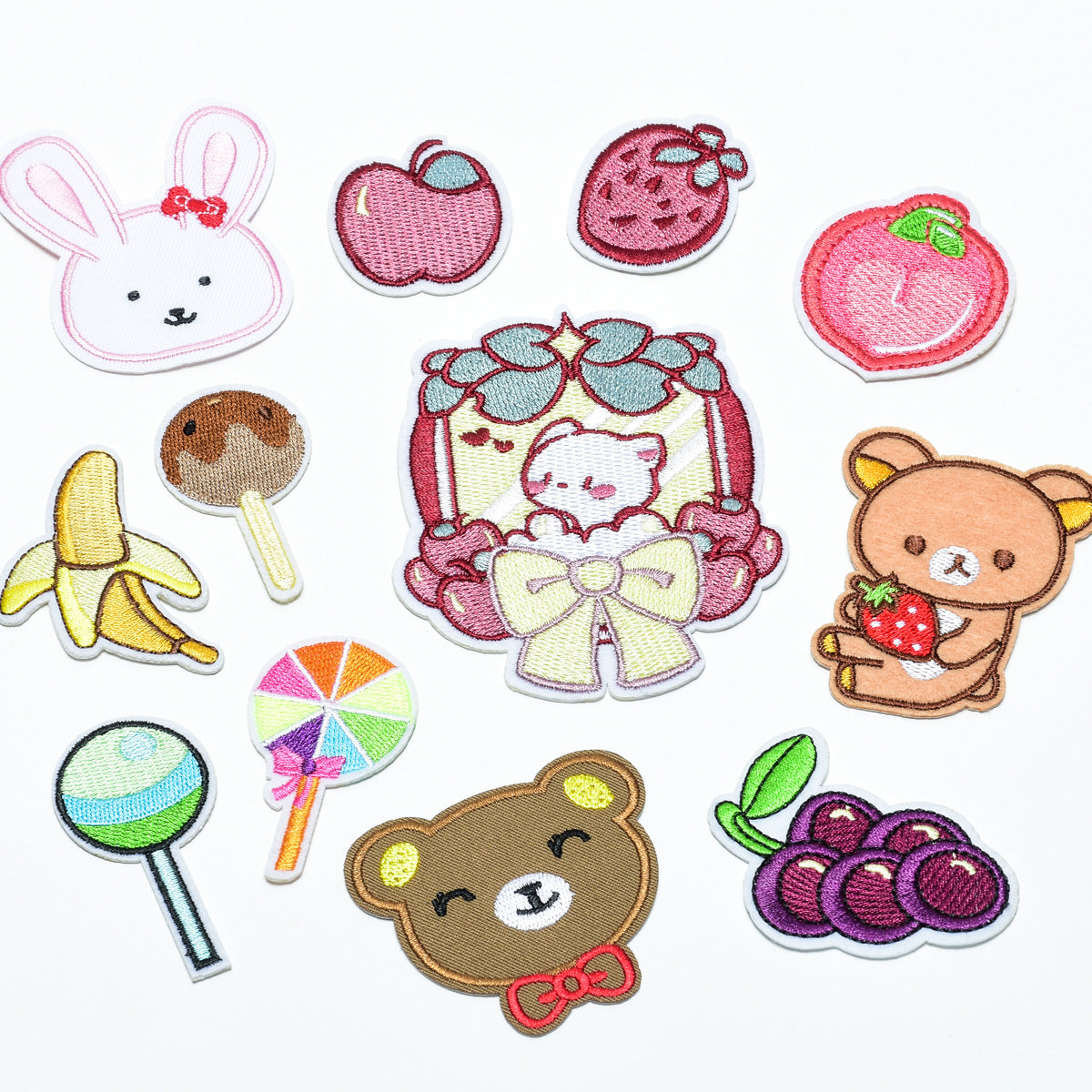 Wholesale Trendy Cartoon Lollipop Computer Embroidered Patch With Adhesive Backing For Clothing Bags And DIY Accessories