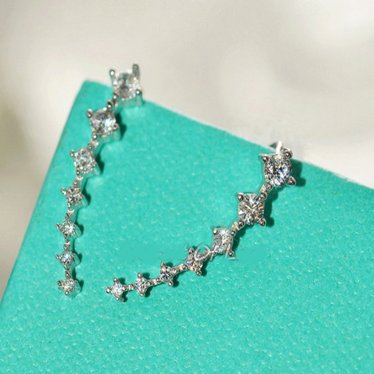 Pendientes de aleación de larga dhinestone de 7 dianosa