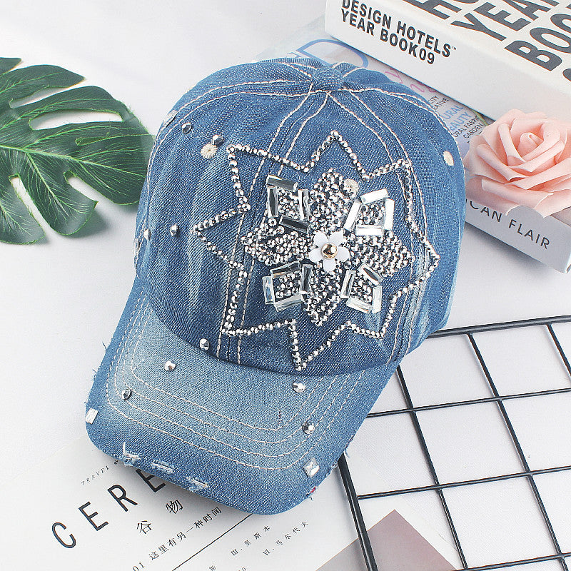 Wholesale Denim Rhinestone Baseball Caps