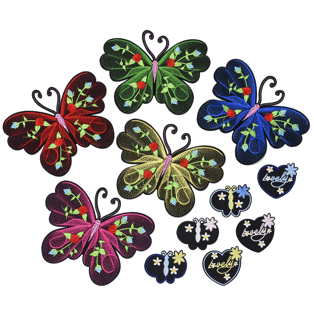 Wholesale Modern Butterfly Embroidered Patch With Heart Design Fashion Clothing Accessory For Coats Craft Supply For Boutique Resale