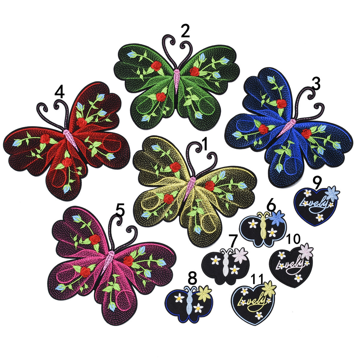 Wholesale Modern Butterfly Embroidered Patch With Heart Design Fashion Clothing Accessory For Coats Craft Supply For Boutique Resale