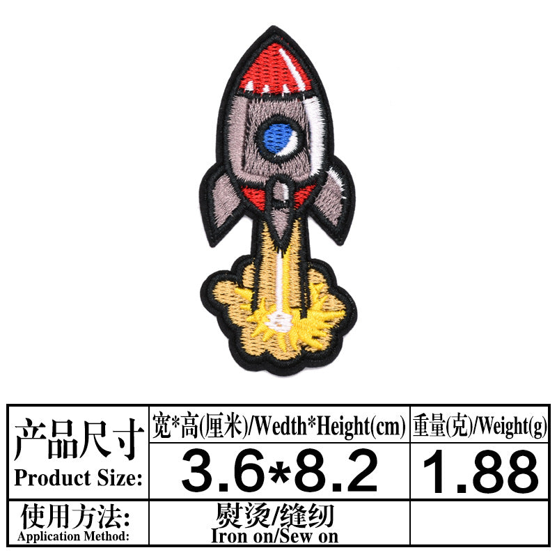 Wholesale Felt Cloth Rocket Embroidered Patches Combo Set For Clothing Shoes Hats Bags Trendy Craft Supply