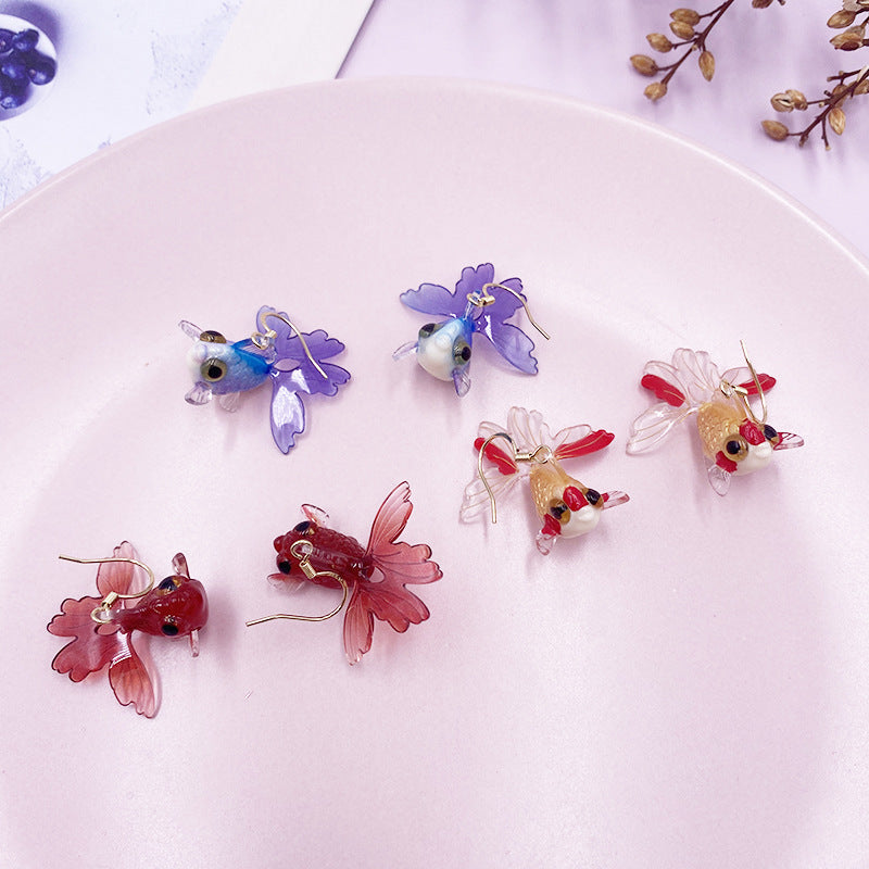 Wholesale 925 Silver Needle Goldfish Alloy Earrings