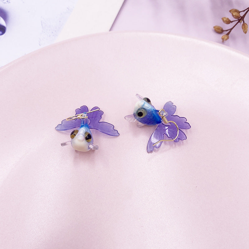 Wholesale 925 Silver Needle Goldfish Alloy Earrings