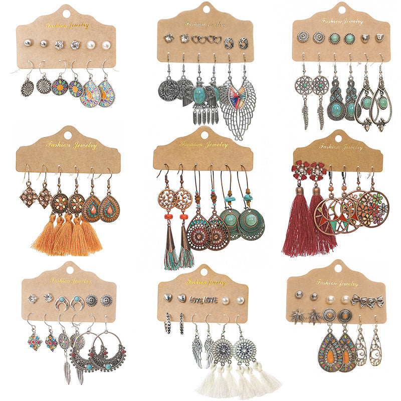 Wholesale Vintage Boho Tassel Set Earrings