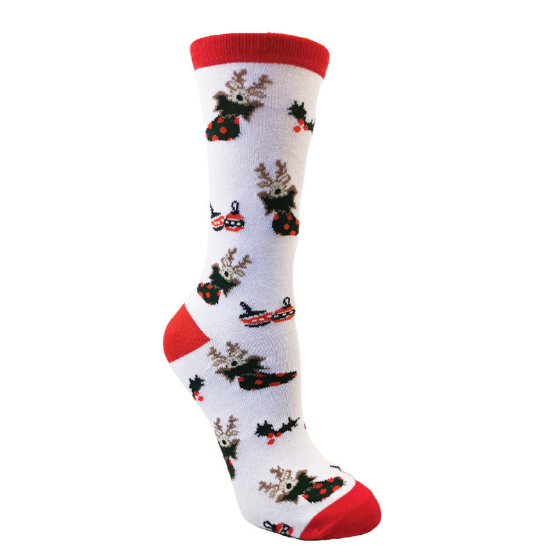 Wholesale Christmas Socks Elk Personality Middle Tube Cotton Socks