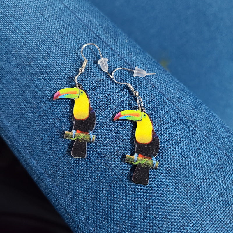 Wholesale Hummingbird Dove Eagle Owl Parrot Acrylic Bird Earrings