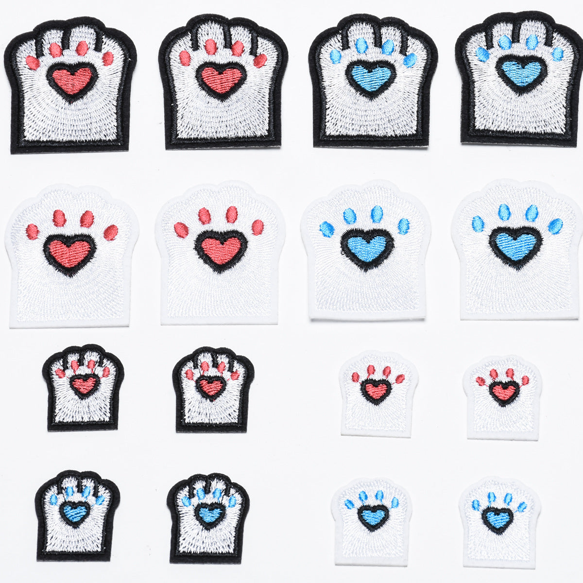 Wholesale Cat Paw Cloth Patch Adhesive Backed Embroidered DIY Decorative For Clothing Backpack Resale