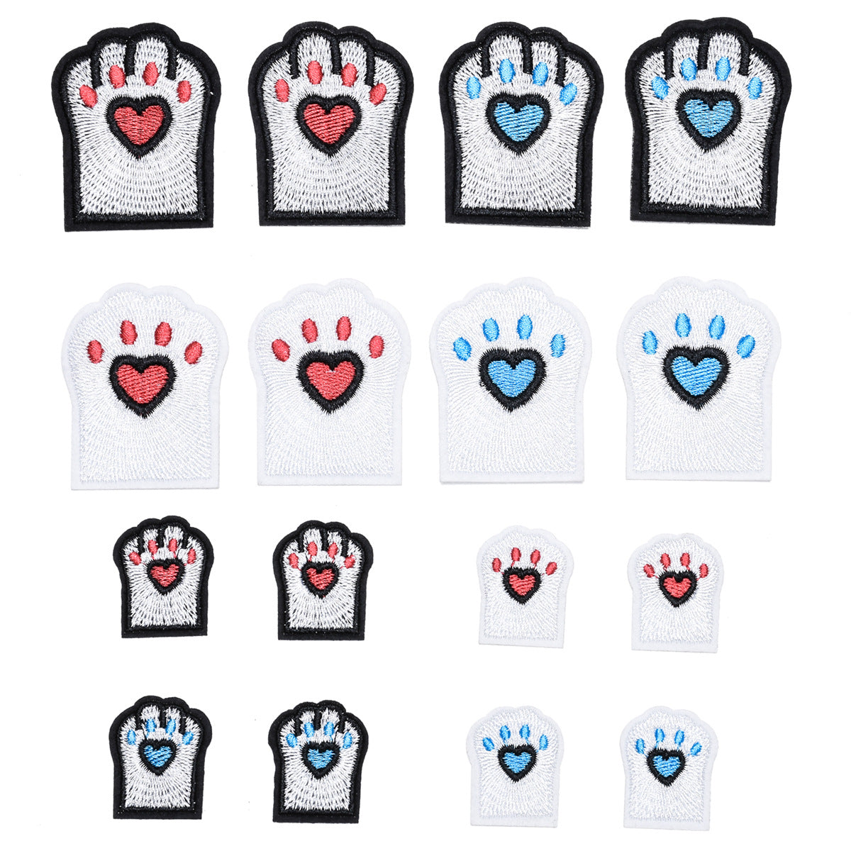 Wholesale Cat Paw Cloth Patch Adhesive Backed Embroidered DIY Decorative For Clothing Backpack Resale