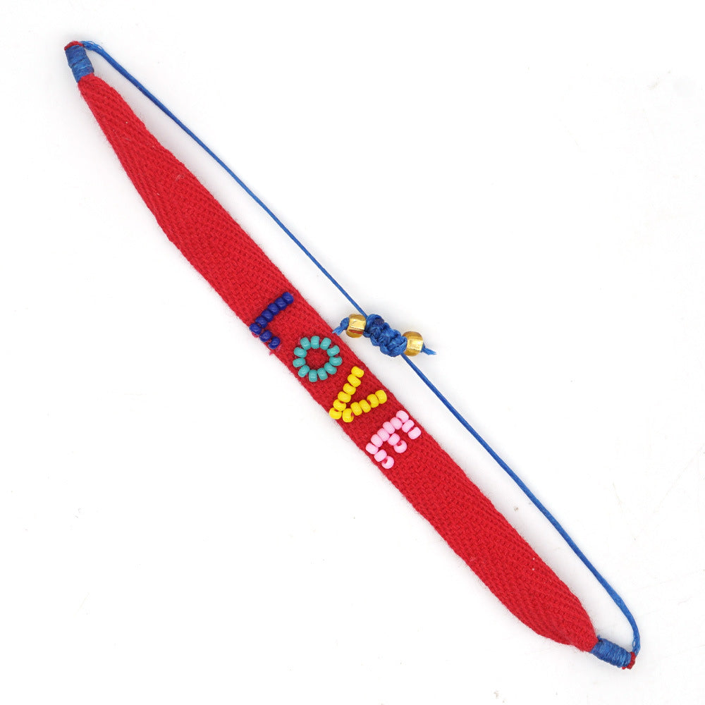 Wholesale Webbing MGB Rice Beads Handwoven Bracelet