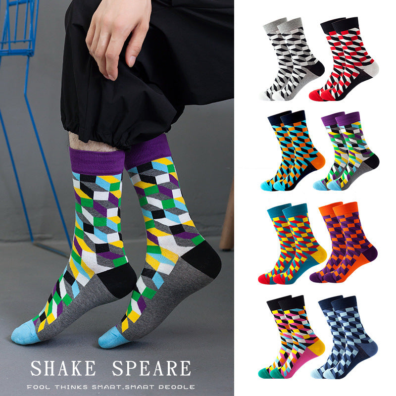 Wholesale Autumn and Winter Thickened Diamond Pattern Mid-calf Socks