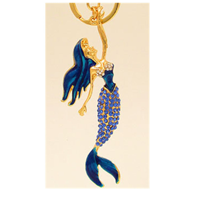 Wholesale mermaid diamond alloy keychain