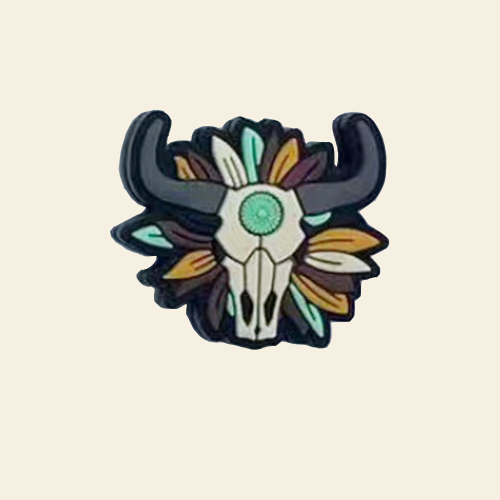 Wholesale 10Pcs Western Style Skull Bull Head Cartoon Silicone Beads