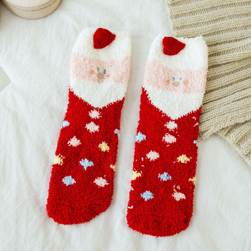 Wholesale Christmas Socks with Plush and Thick Sleep Socks