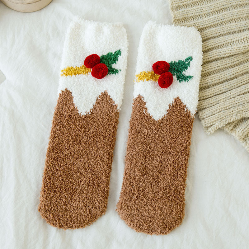 Wholesale Christmas Socks with Plush and Thick Sleep Socks