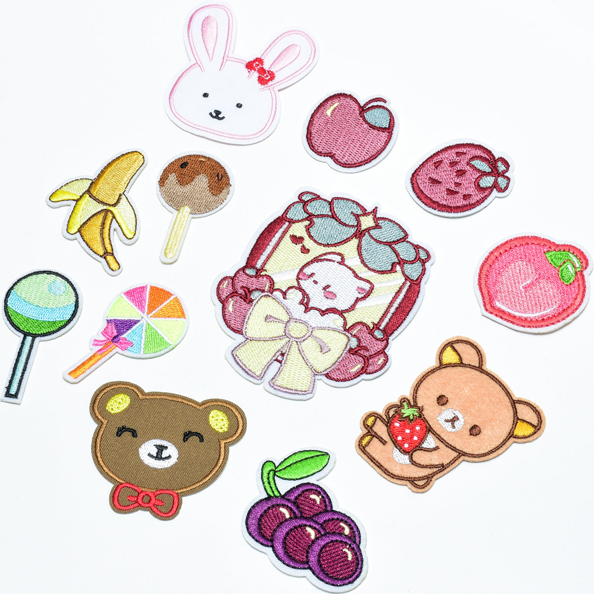Wholesale Trendy Cartoon Lollipop Computer Embroidered Patch With Adhesive Backing For Clothing Bags And DIY Accessories