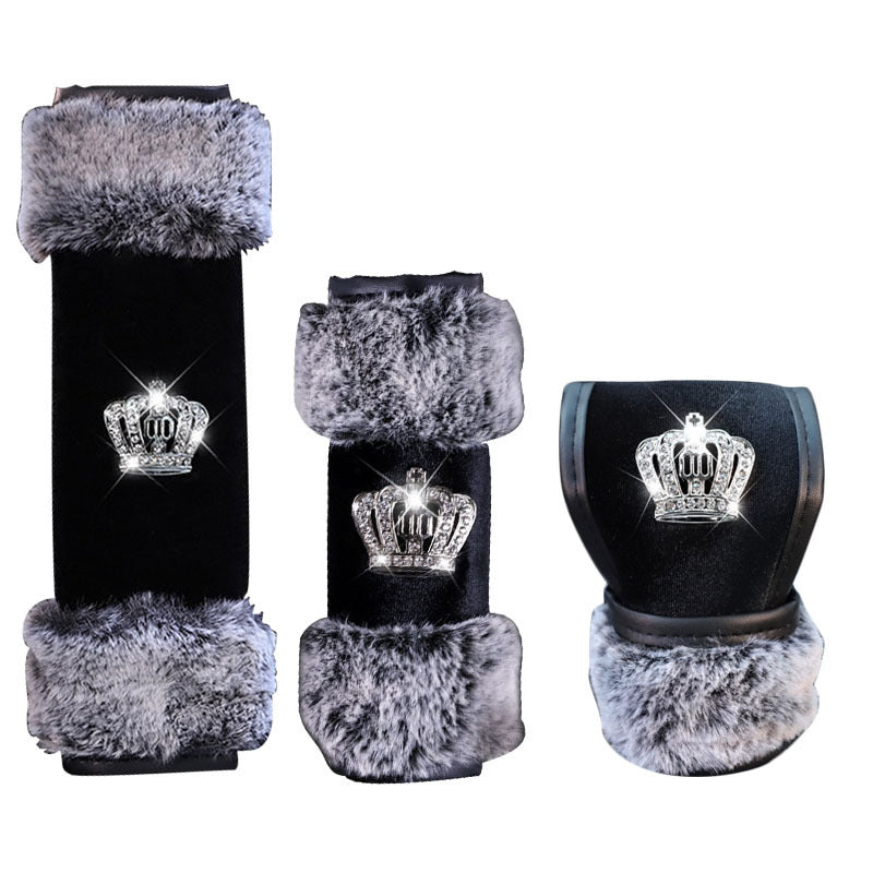 Wholesale Crown Plush Seat Belt Shoulder Cover