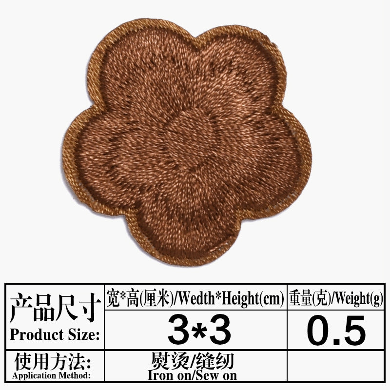 Wholesale Small Plum Blossom Embroidered Cloth Patch DIY Repair Accessory For Clothing Bags Tablecloths