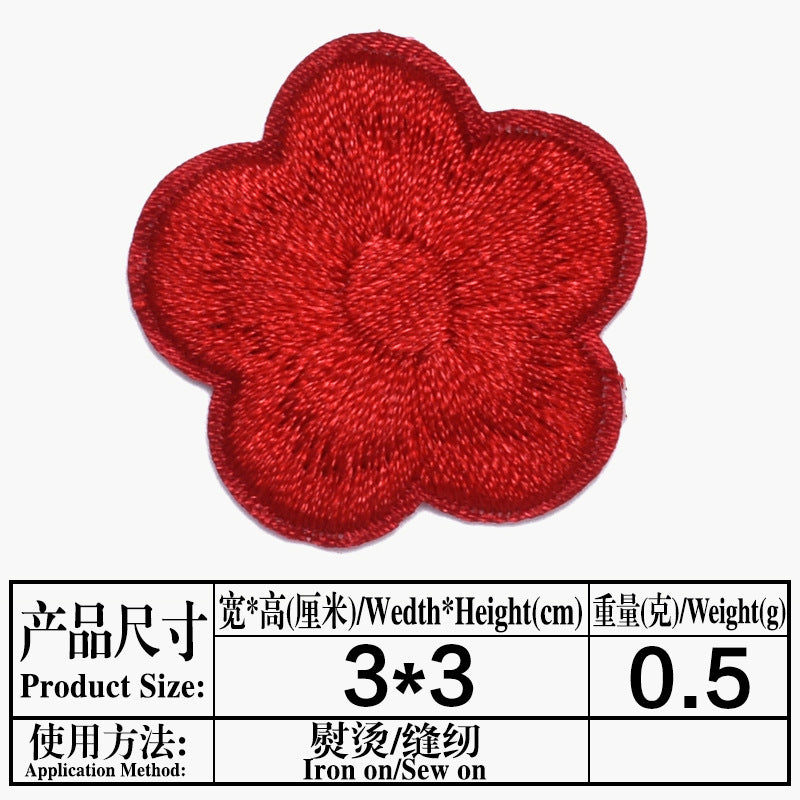 Wholesale Small Plum Blossom Embroidered Cloth Patch DIY Repair Accessory For Clothing Bags Tablecloths