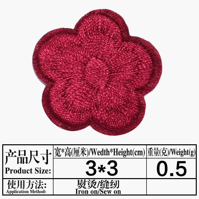 Wholesale Small Plum Blossom Embroidered Cloth Patch DIY Repair Accessory For Clothing Bags Tablecloths