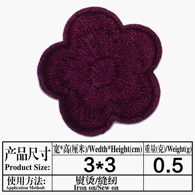 Wholesale Small Plum Blossom Embroidered Cloth Patch DIY Repair Accessory For Clothing Bags Tablecloths