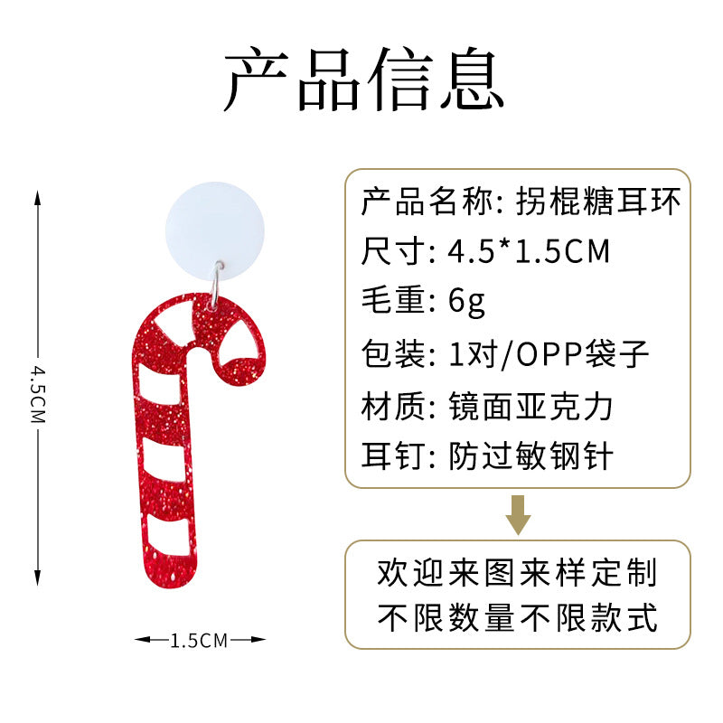 Wholesale Santa Hat, Christmas Tree, Gingerbread Man, Small Snowflake Earrings