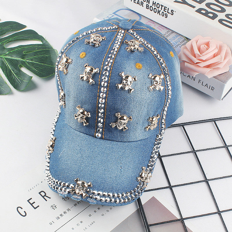 Wholesale Denim Rhinestone Baseball Caps