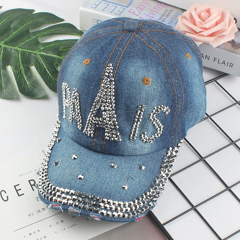 Wholesale Denim Rhinestone Baseball Caps