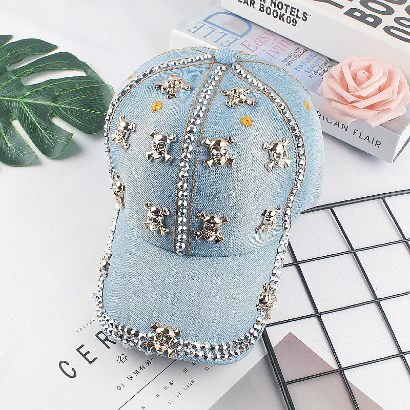 Wholesale Denim Rhinestone Baseball Caps