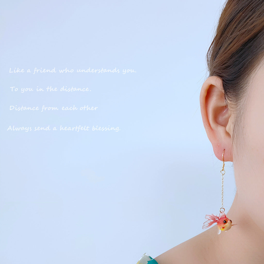 Wholesale 925 Silver Needle Goldfish Alloy Earrings