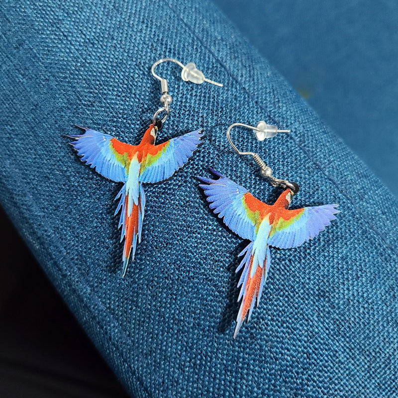 Wholesale Acrylic Hummingbird Pigeon Eagle Owl Parrot Earrings