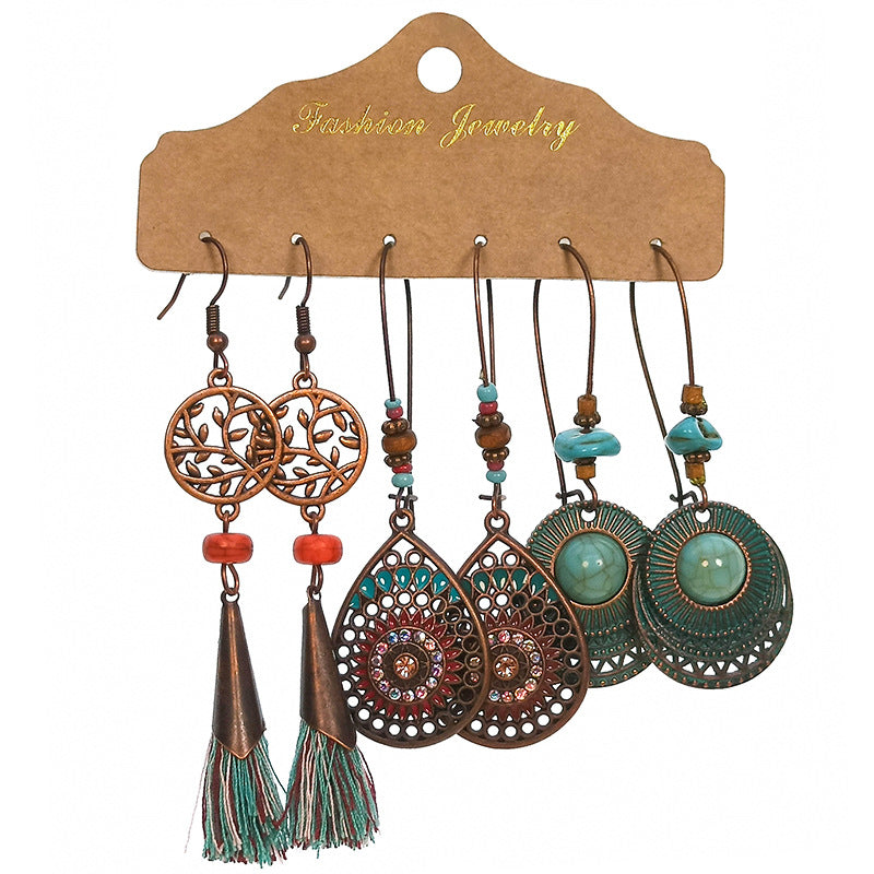 Wholesale Vintage Boho Tassel Set Earrings
