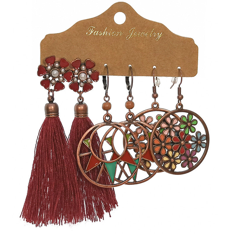 Wholesale Vintage Boho Tassel Set Earrings