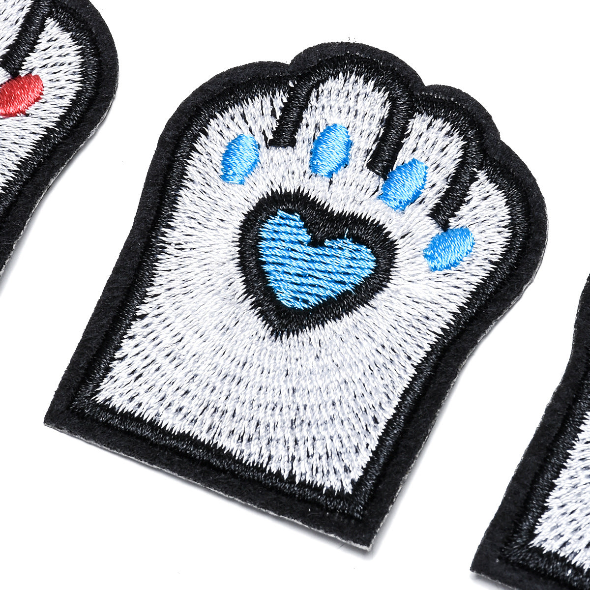Wholesale Cat Paw Cloth Patch Adhesive Backed Embroidered DIY Decorative For Clothing Backpack Resale