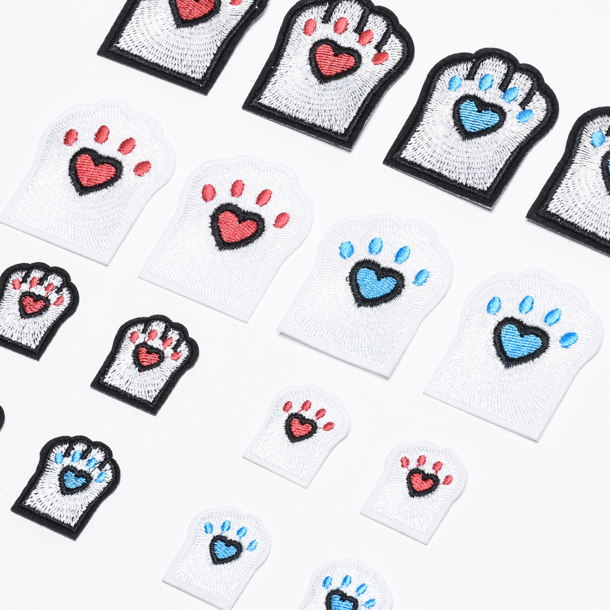 Wholesale Cat Paw Cloth Patch Adhesive Backed Embroidered DIY Decorative For Clothing Backpack Resale