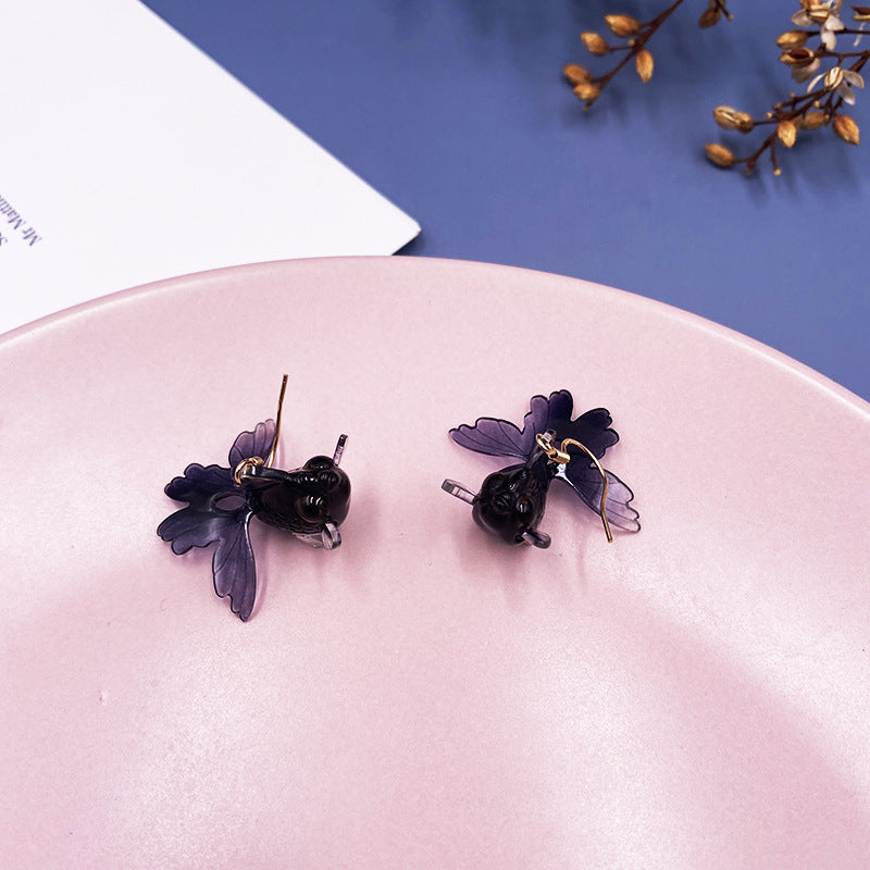 Wholesale 925 Silver Needle Goldfish Alloy Earrings