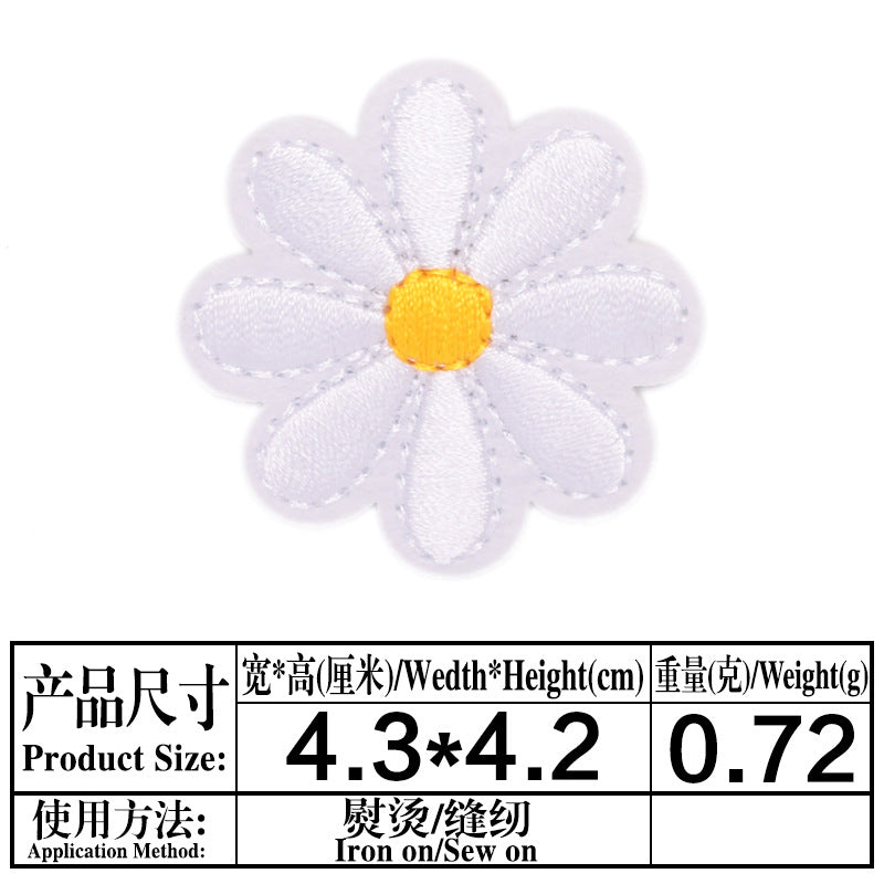 Wholesale Trendy Embroidered Felt Patches Iron On Sew On Applique With Butterfly Sun Flower Motifs For Clothing Bags DIY