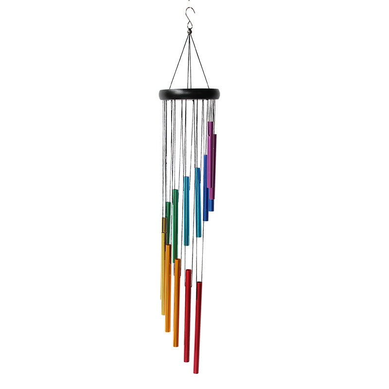 Wholesale 29-inch Colorful Thick Metal Rotating Wind Chime Ornaments