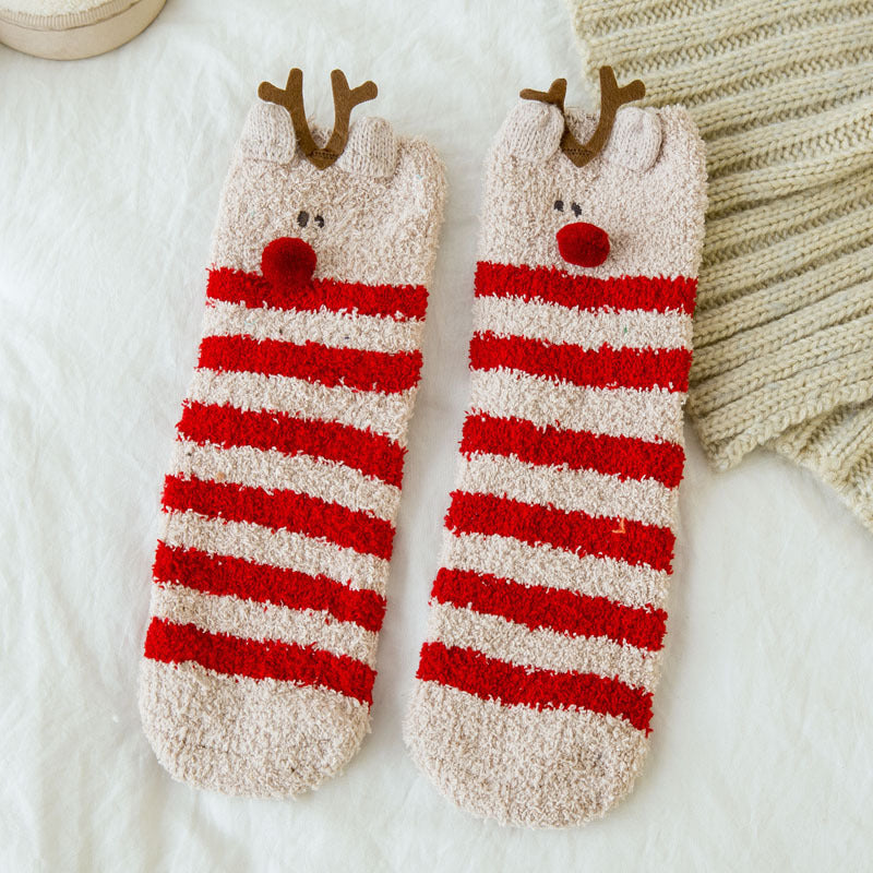 Wholesale Christmas Socks with Plush and Thick Sleep Socks
