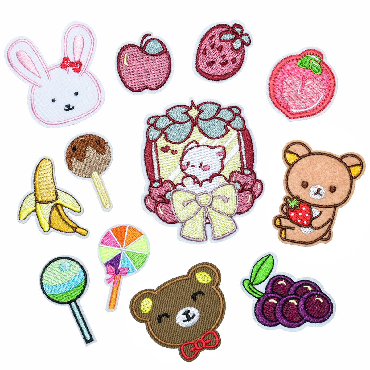 Wholesale Trendy Cartoon Lollipop Computer Embroidered Patch With Adhesive Backing For Clothing Bags And DIY Accessories