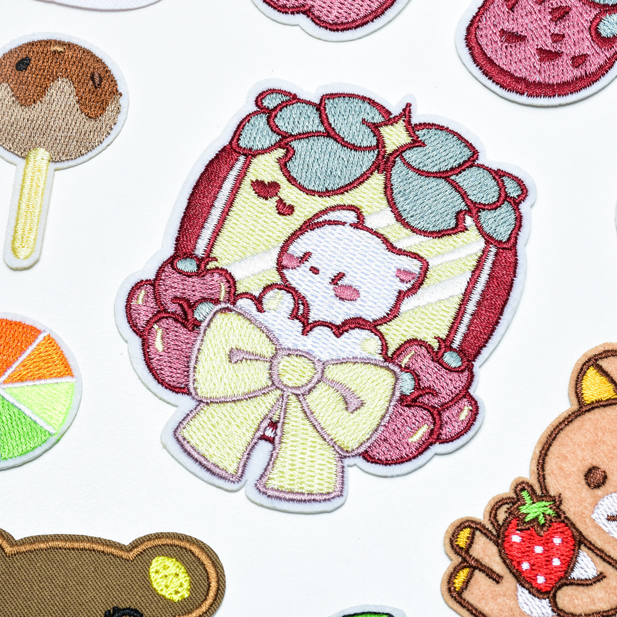 Wholesale Trendy Cartoon Lollipop Computer Embroidered Patch With Adhesive Backing For Clothing Bags And DIY Accessories