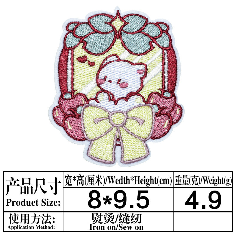 Wholesale Trendy Cartoon Lollipop Computer Embroidered Patch With Adhesive Backing For Clothing Bags And DIY Accessories