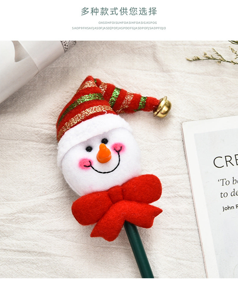 Wholesale Christmas Cloth Cartoon Old Man Snowman Pattern Pencil
