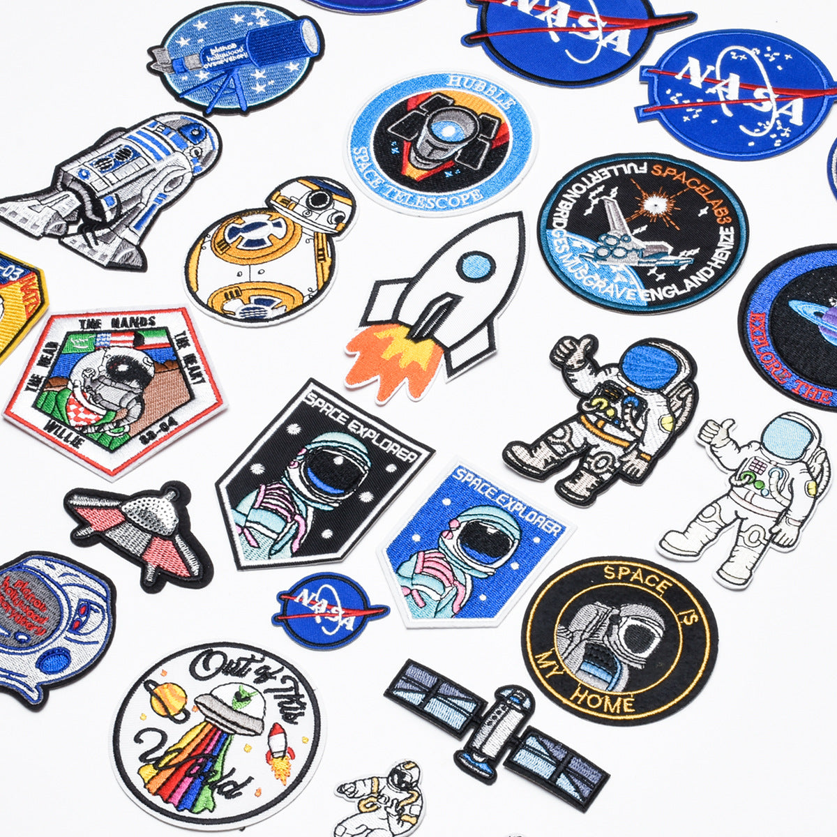 Wholesale Chic Space Planet Embroidery Patches Cloth DIY Craft Supply For Clothing Bags Fashion Accessory MysteryZone